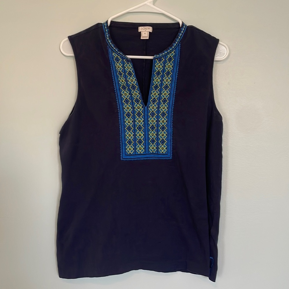 J. CREW Embroidered Cotton Sleeveless Top #ZB51